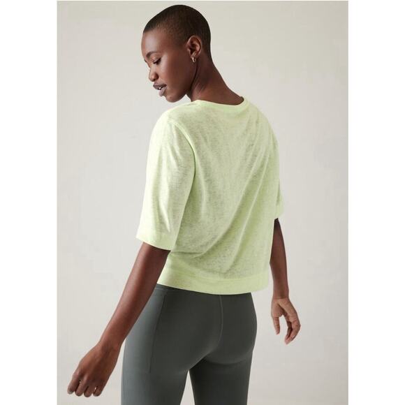 Athleta Top Womens XL Breezy Serene Tee Short Sleeve Light Green To Relaxed - Picture 3 of 8